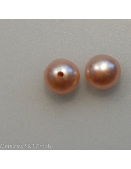 Süsswasserperle rosa Button 6mm