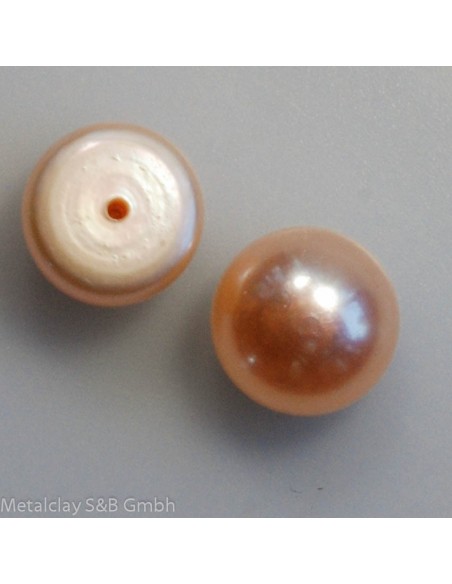 Süsswasserperle rosa Button 10mm