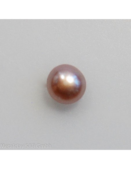 Süsswasserperle lachs Button 6mm