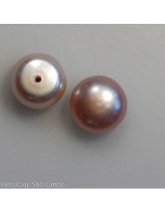 Süsswasserperle lachs Button 10mm 2