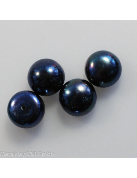 Süsswasserperle aubergine 8mm button