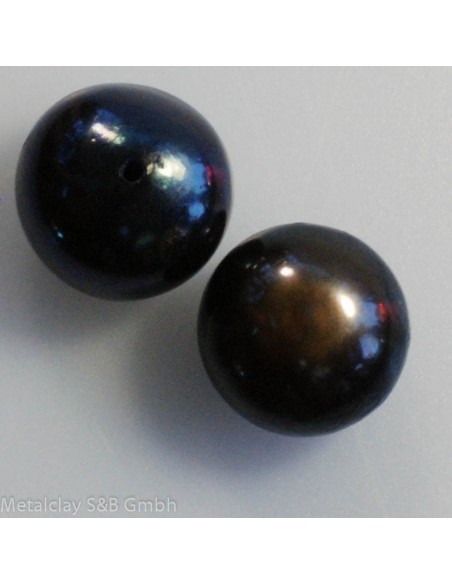 Süsswasserperle aubergine 13mm button