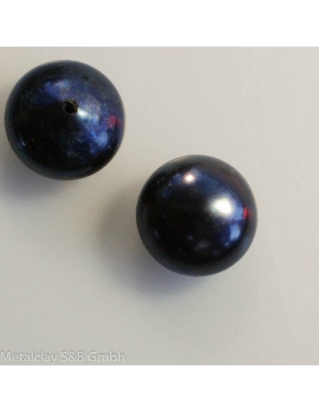 Süsswasserperle aubergine 14mm button