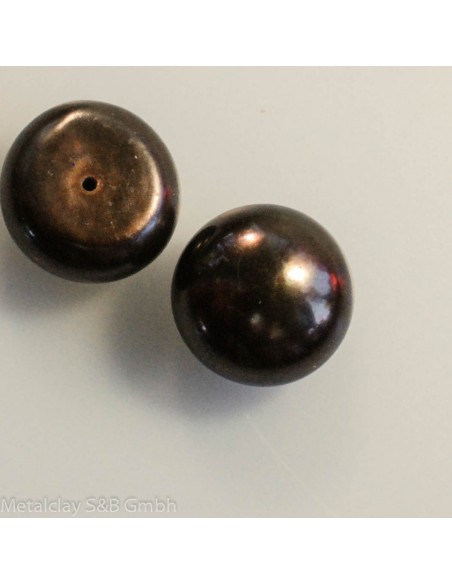 Süsswasserperle bronze14mm button