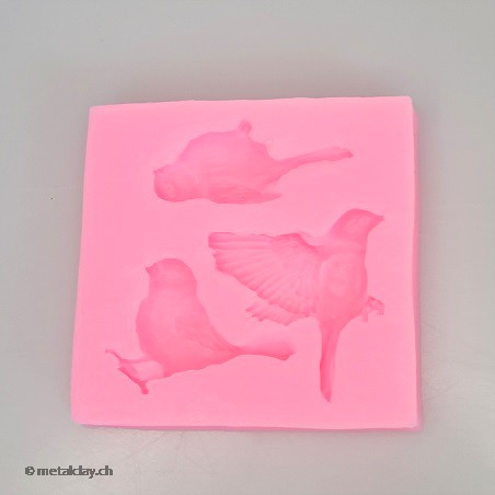 Silikonform Vögel 3 Stück