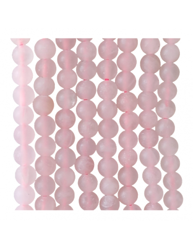 Rosenquarz Perlen matt, 4 mm