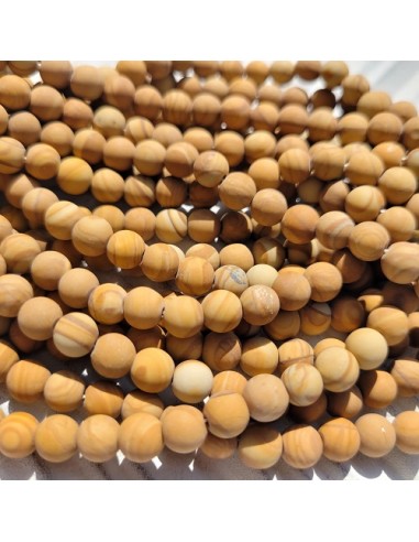 Naturholz versteinert matt, Perle 6 mm