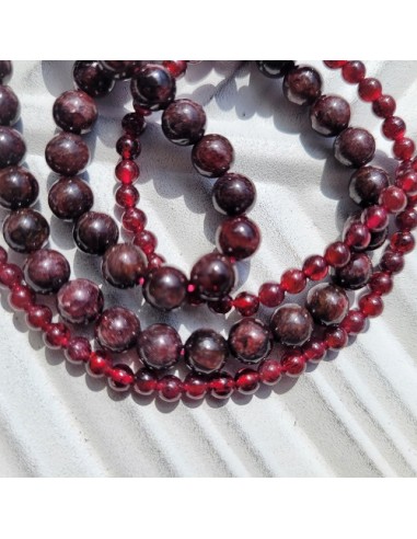 Granat Klasse B, Perlen 4 mm