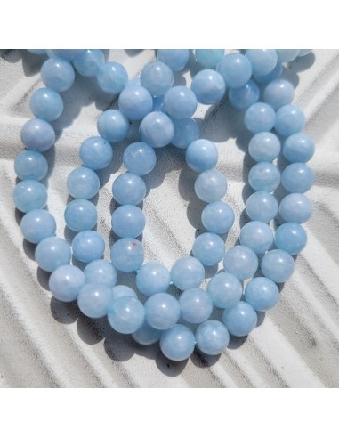 Aquamarin Nachahmung, Perlen 6 mm