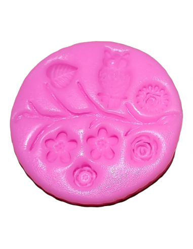 Silikonform Blütenzweig mit Eule