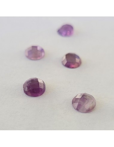 Amethyst, Cabochon 6mm, facettiert