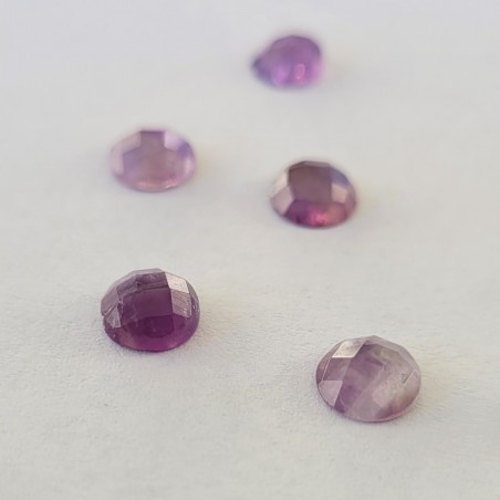Amethyst, Cabochon 6mm, facettiert