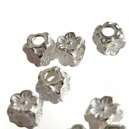 Silberperlen Blümchen Würfel 925, 5mm