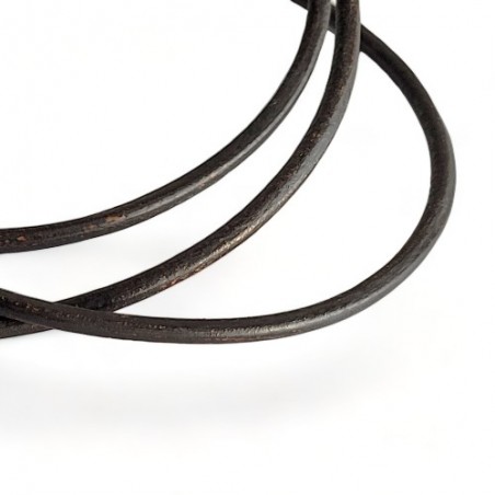 Lederband sattelbraun 3mm, am Meter