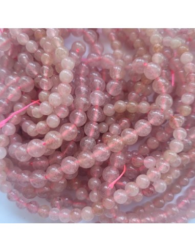 Erdbeer Quarz Perlen, 4mm