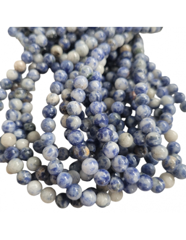 Blauer Flecken Jaspis Perlen, 6 mm