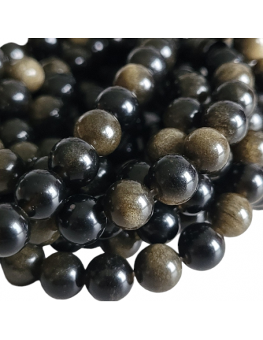 Golden Glanz Obsidian Perle  4 mm