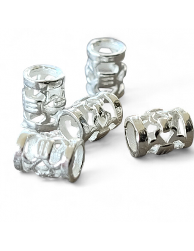 Perle Kubus 925, 6,5x5 mm, 5 Stück