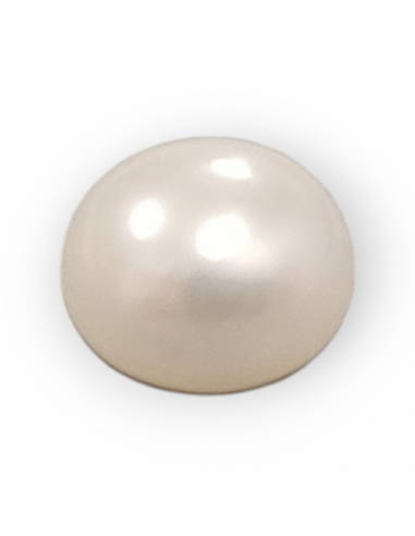 Süsswasserperle weiss Button 6 mm