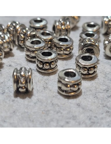 Perle Metall Dots, 6x4,5mm, 25 Stk.