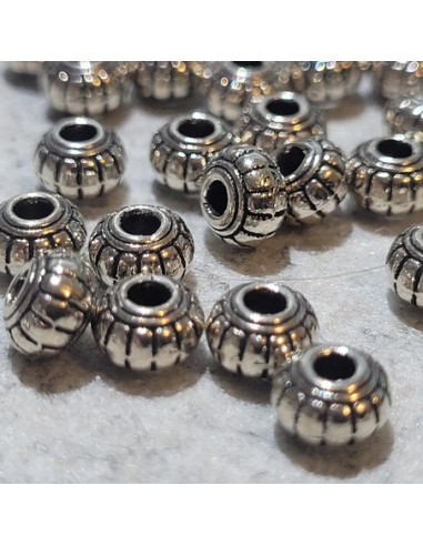 Perle Metall Tibetsilber Style, 6x4,5mm