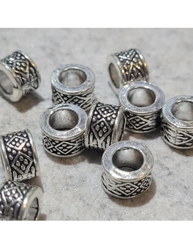 Perle Metall Röhre, 8x5mm, 10Stk.