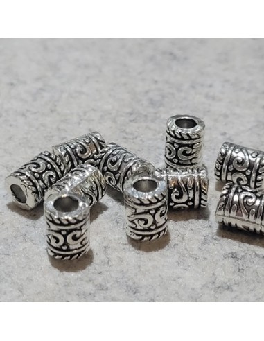 Perle Metall Röhre, 9x7mm