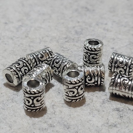 Perle Metall Röhre, 9x7mm