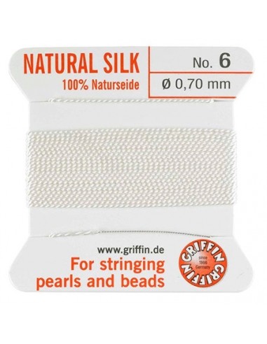 Perlseide weiss No.6, 0.7mm mit Nadel
