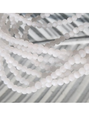 weisse Jade matt Perlen 6 mm