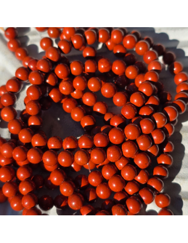 roter Jaspis Perlen, 6 mm