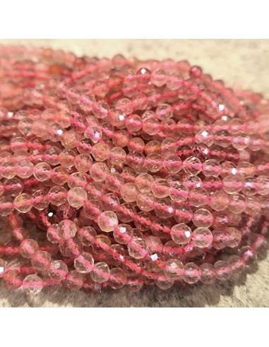 Erdbeer Quarz Perlen facettiert 4mm