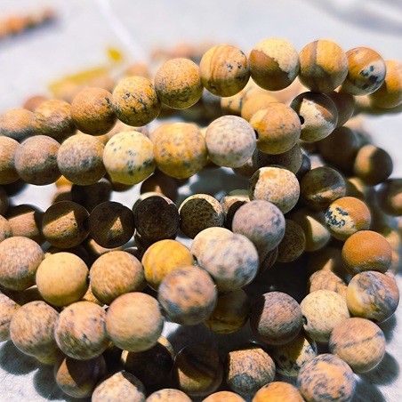 Bildjaspis Perlen gefrostet