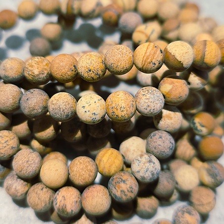 Bildjaspis Perlen gefrostet