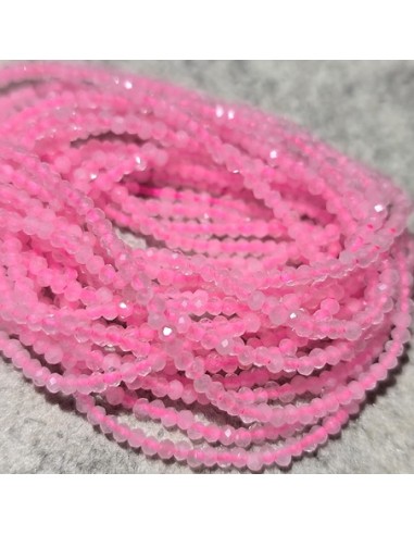 Rosenquarz Perlen facettiert 2–2,5 mm