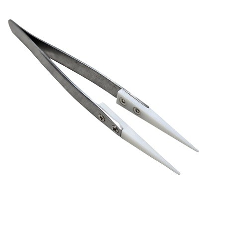 Pinzette spitzig aus Edelstahl & Porzellan