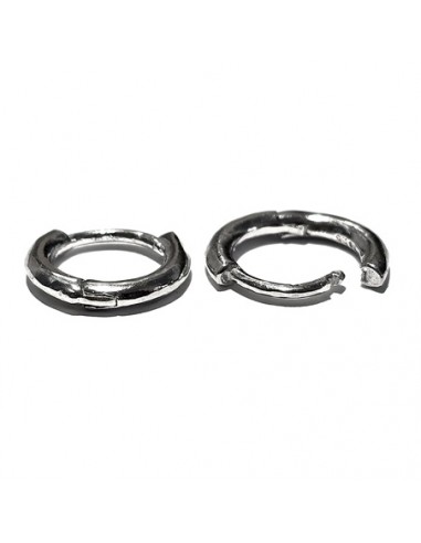 Creolen (Klappbrisuren) 12mm, Stift 0.8mm, Silber 925 rhodiniert