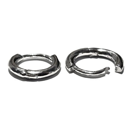 Creolen (Klappbrisuren) 12mm, Stift 0.8mm, Silber 925 rhodiniert