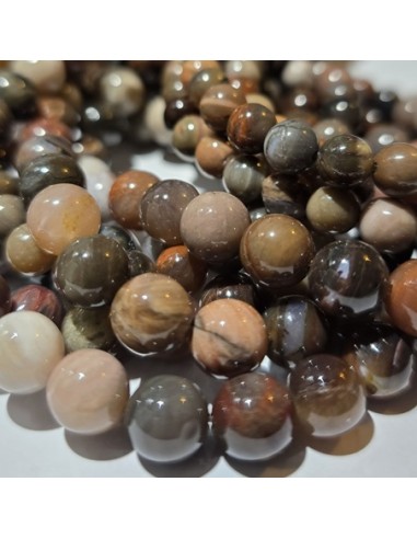 Versteinertes Holz Perle 6 mm