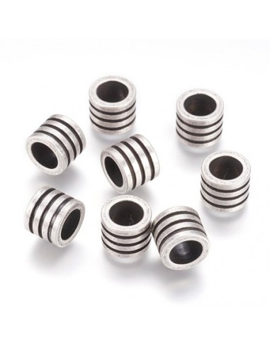 Edelstahlperlen Zylinder, 4 Stk.