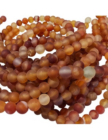 Roter Achat matt, Perlen  6mm