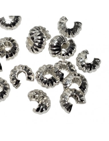 Quetschperlen Hülsen verziert, 4x2,5 mm