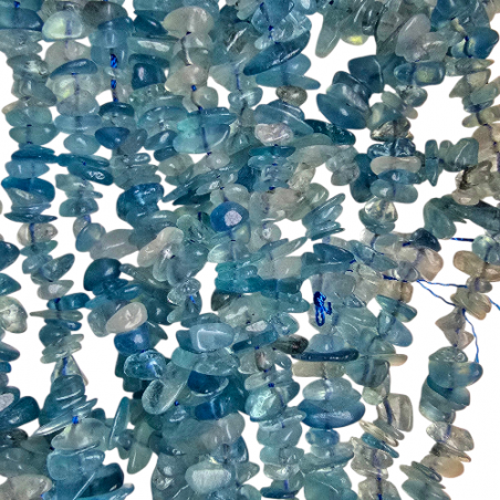 Aquamarin Perlen Chips, 5-14 mm