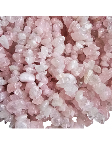Rosenquarz Perlen Chips, 5-8 mm
