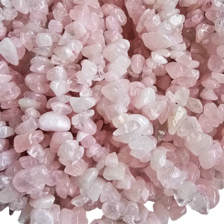 Rosenquarz Perlen Chips, 5-8 mm