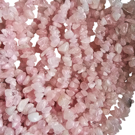 Rosenquarz Perlen Chips, 5-8 mm