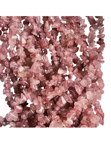 Erdbeerquarz Perlen Chips 4-9 mm
