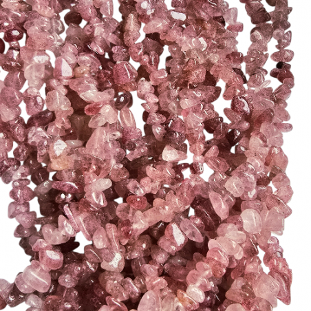 Erdbeerquarz Perlen Chips 4-9 mm