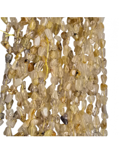 Gold Rutilquarz Perlen Chips, 4-9 mm