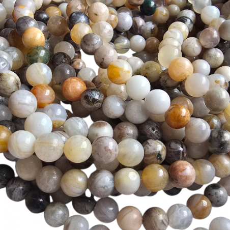 Bambusblatt Achat Perle 6 mm